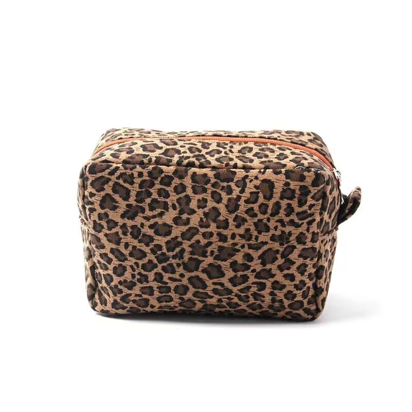 25pcs Women Leopard Cosmetic Bag Brown Cheetah Makeup Holder Handbag Canvas For Travel