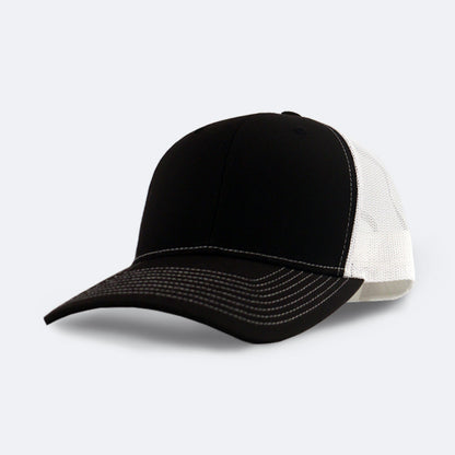 25Pcs Free Shipping 6 Panel Blanks Trucker Hats Snapback Black White Baseball Cap