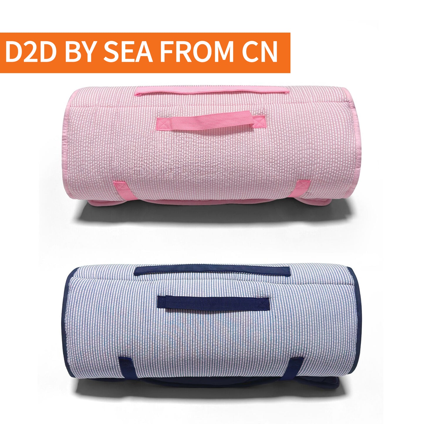 30Pcs Free Shipping Children's Nap Mat Seersucker Nap Roll with Attached Pillow and Blanket