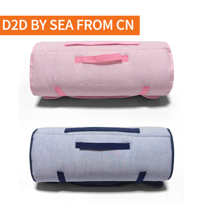 30Pcs Free Shipping Children's Nap Mat Seersucker Nap Roll with Attached Pillow and Blanket