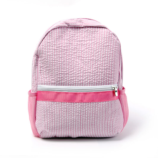 25Pcs Free Shipping Kid Backpack Pink Seersucker Backpacks Cute Toddler Bookbag For Kids