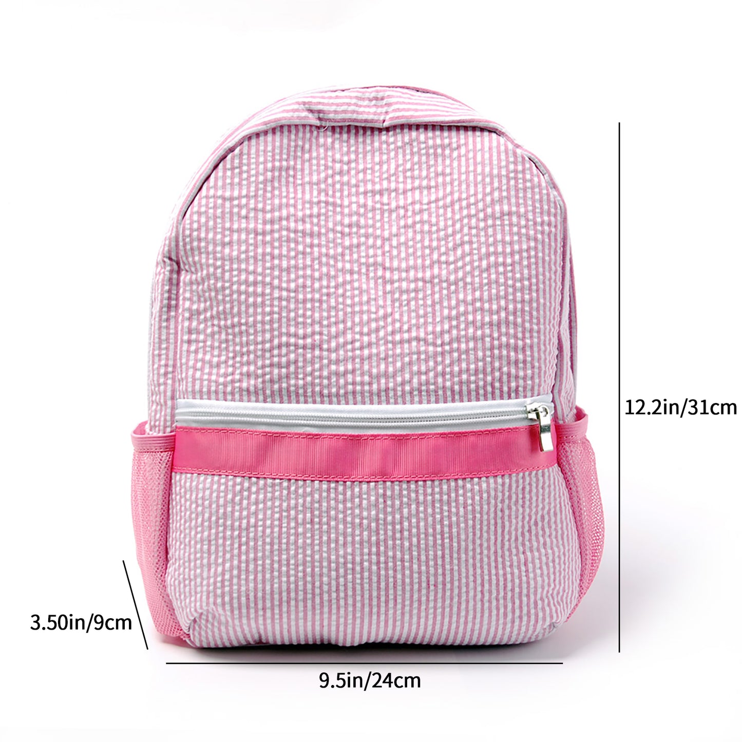 25Pcs Free Shipping Kid Backpack Pink Seersucker Backpacks Cute Toddler Bookbag For Kids