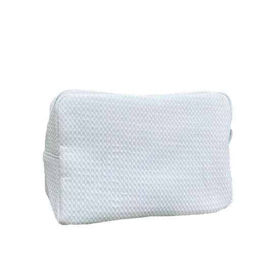 25Pcs Free Shipping Waffle Cosmetic Bag Baby Blue Rectangle Makeup Bag Travel Toiletry Bag