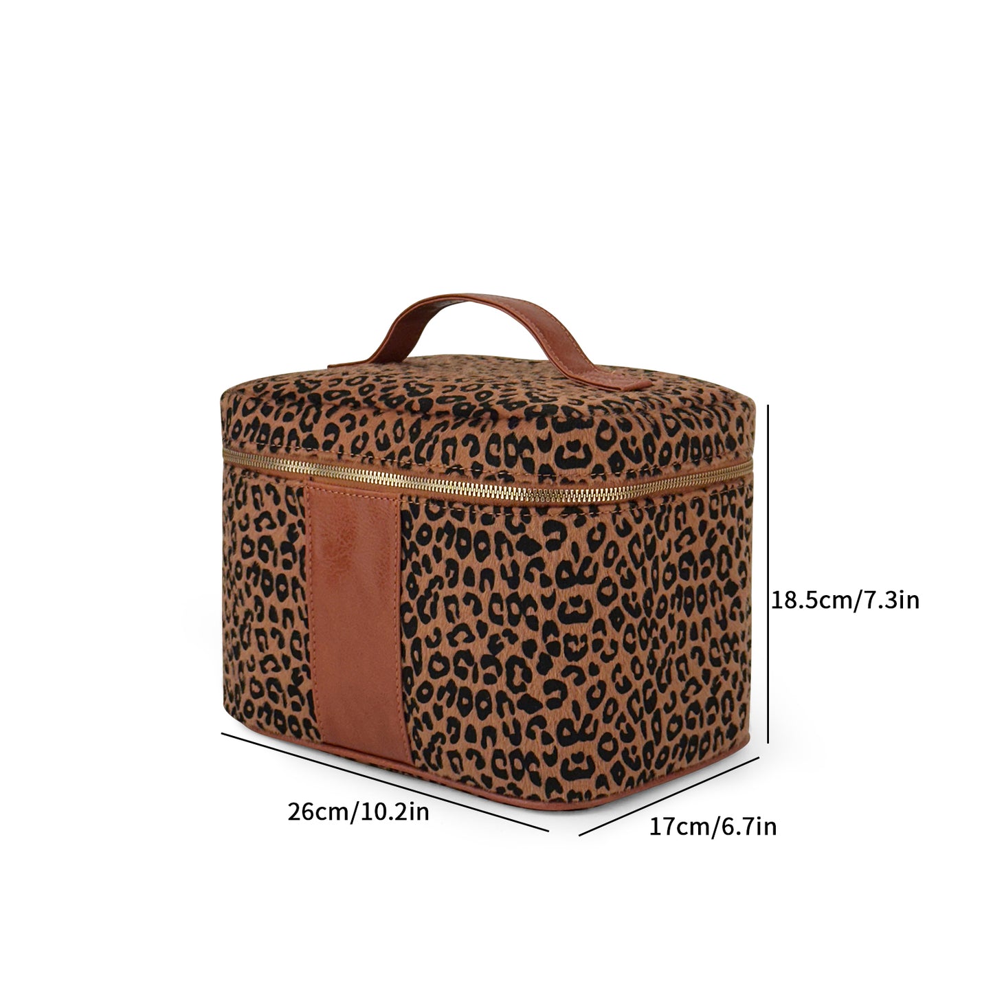 60Pcs Free Shipping Leopard Cosmetic Bag Train Case Organizer Makeup Bag