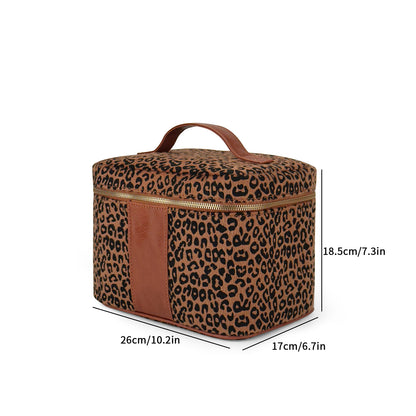 60Pcs Free Shipping Leopard Cosmetic Bag Train Case Organizer Makeup Bag