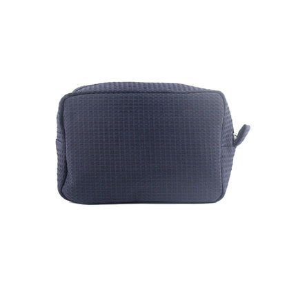 25Pcs Free Shipping Waffle Cosmetic Bag Navy Rectangle Makeup Bag Travel Toiletry Bag