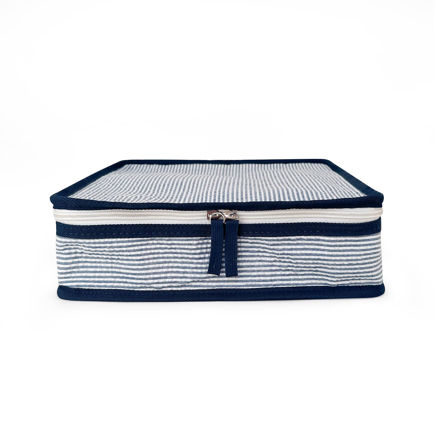 20Pcs Free Shipping 3in1 Seersucker Stacking Set Packing Cube Set Navy Striped Storage Organizer Bags Travel Overnight Luggage Bag