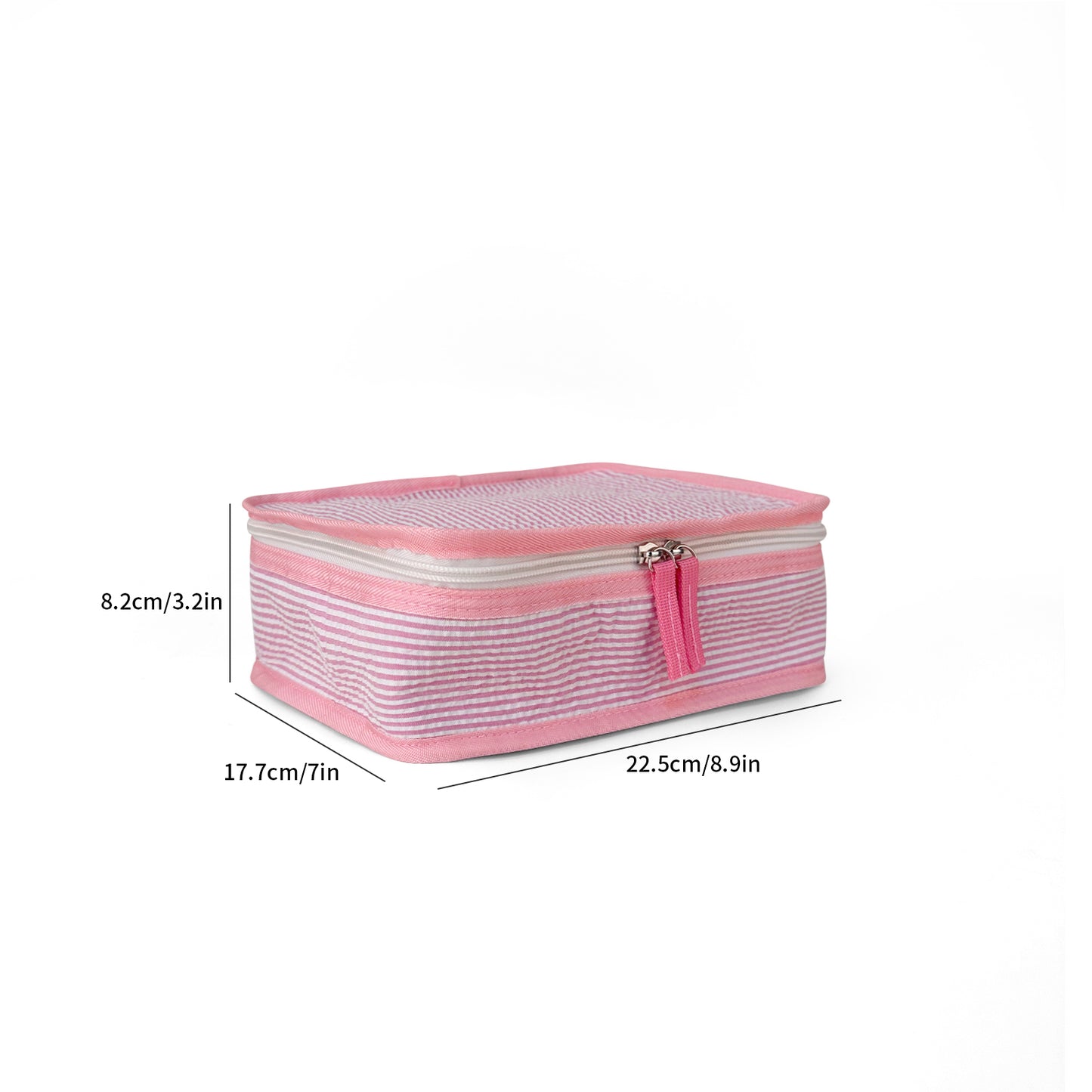 20Pcs Free Shipping 3in1 Seersucker Stacking Set Packing Cube Set Pink Striped Storage Organizer Bags Travel Overnight Luggage Bag