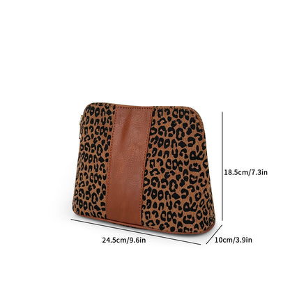 60Pcs Free Shipping Leopard Cosmetic Bag Train Case Organizer Shell Makeup Bag