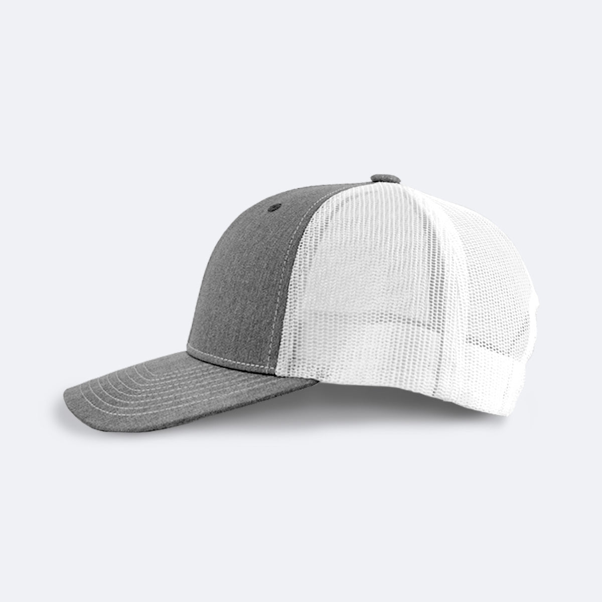 25Pcs Free Shipping 6 Panel Blanks Trucker Hats Snapback Heather Grey White Baseball Cap