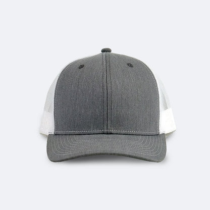 25Pcs Free Shipping 6 Panel Blanks Trucker Hats Snapback Heather Grey White Baseball Cap