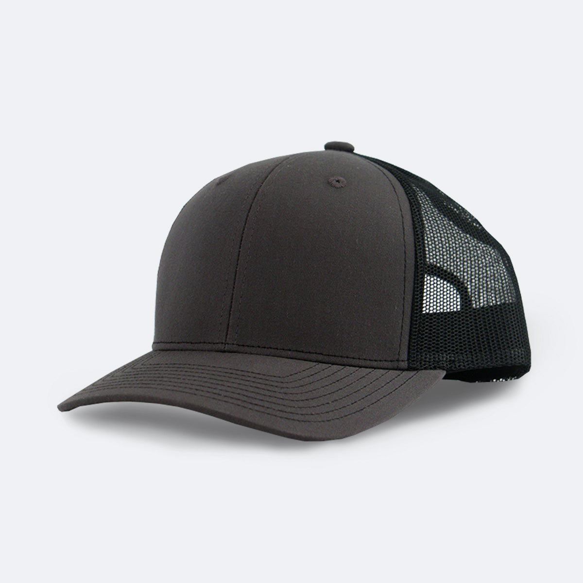 25Pcs Free Shipping 6 Panel Blanks Trucker Hats Snapback Charcoal Black Baseball Cap