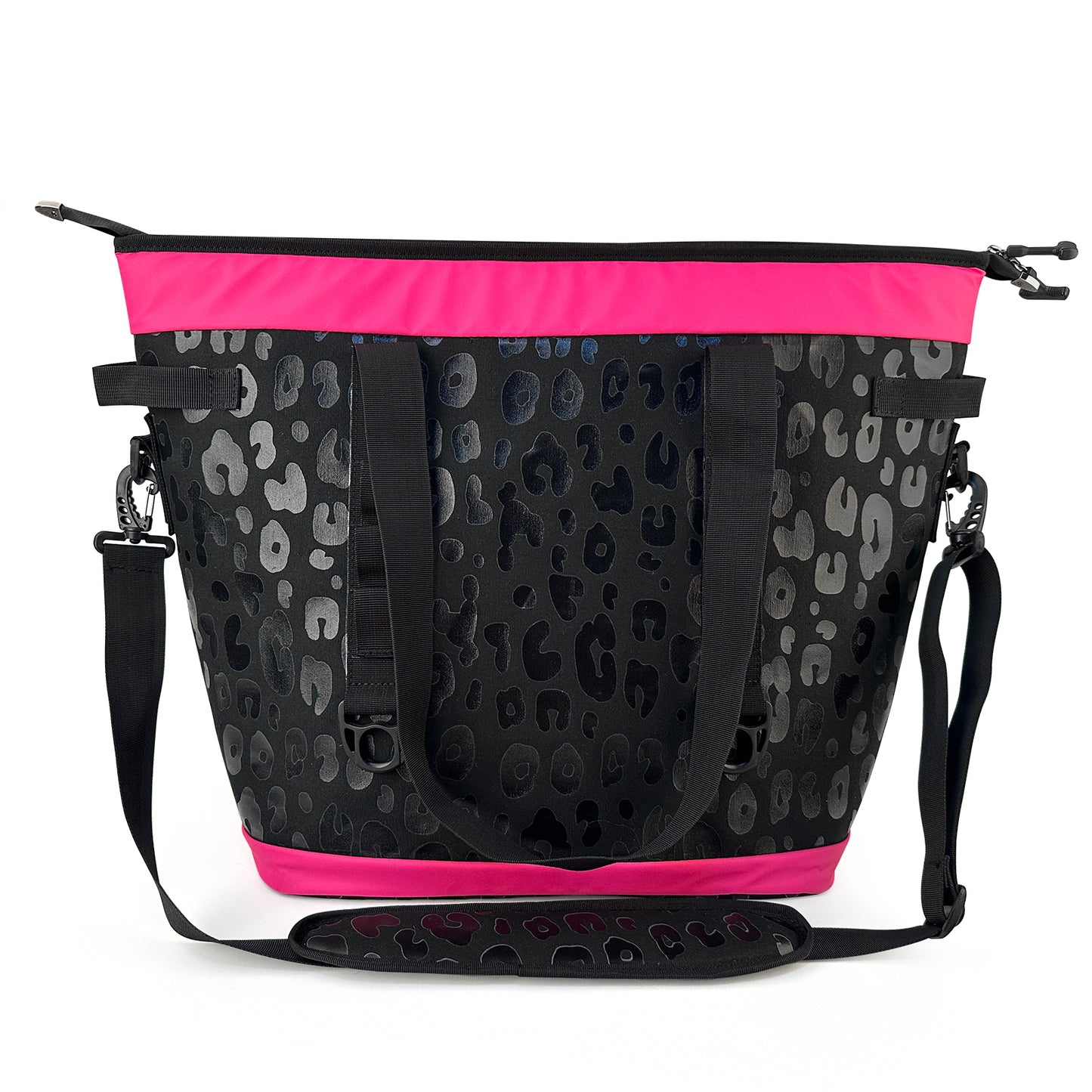 5Pcs Outdoors Food Cooler Shoulder Bags Pink Insulated Travel Leopard Wide Cooler Bag