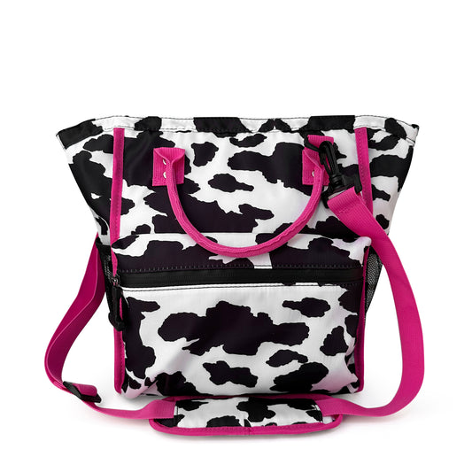 5Pcs Large Capacity Cooler Beach Bag for Picnic Pink Cow Print Insulated Cooler Bags