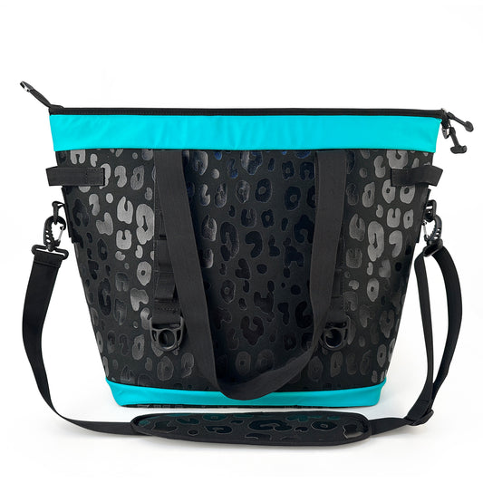 5Pcs Outdoors Food Cooler Shoulder Bags Blue Insulated Travel Leopard Wide Cooler Bag