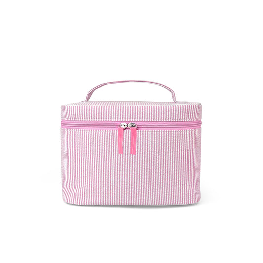 20Pcs Seersucker Handle Cosmetic Bag Bridesmaid Bags Pink Gift Organizer Bag Travel Toiletry Bag