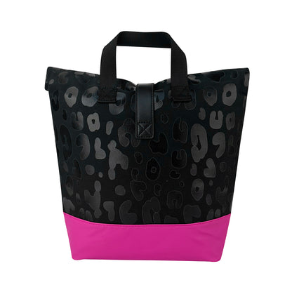 5Pcs Roll Down Cooler Tote Bag Leopard Cooler Leakproof Insulated Lunch Bag for Picnic Beach