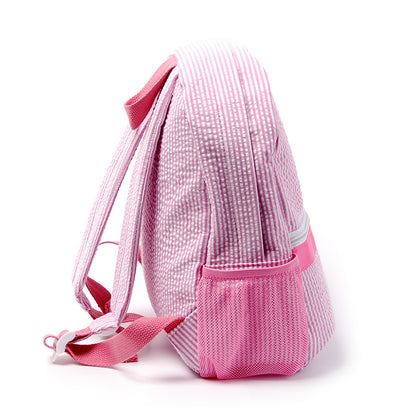 25Pcs Free Shipping Kid Backpack Pink Seersucker Backpacks Cute Toddler Bookbag For Kids