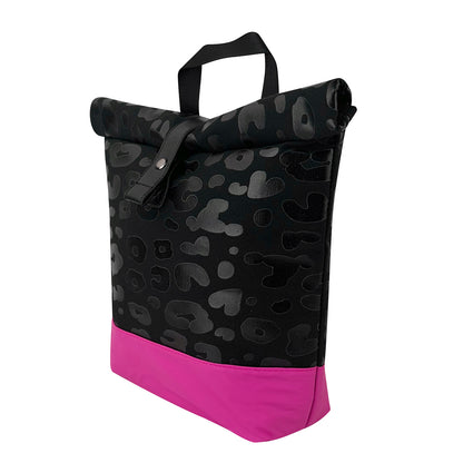 5Pcs Roll Down Cooler Tote Bag Leopard Cooler Leakproof Insulated Lunch Bag for Picnic Beach