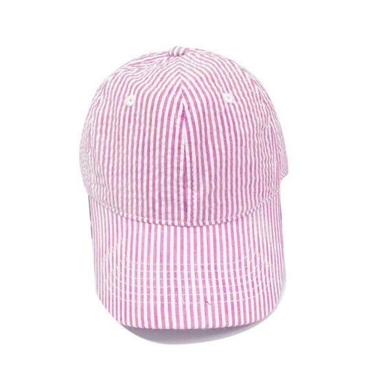 25Pcs Free Shipping Pink Seersucker Baseball Hat Adult Size Sports Cap