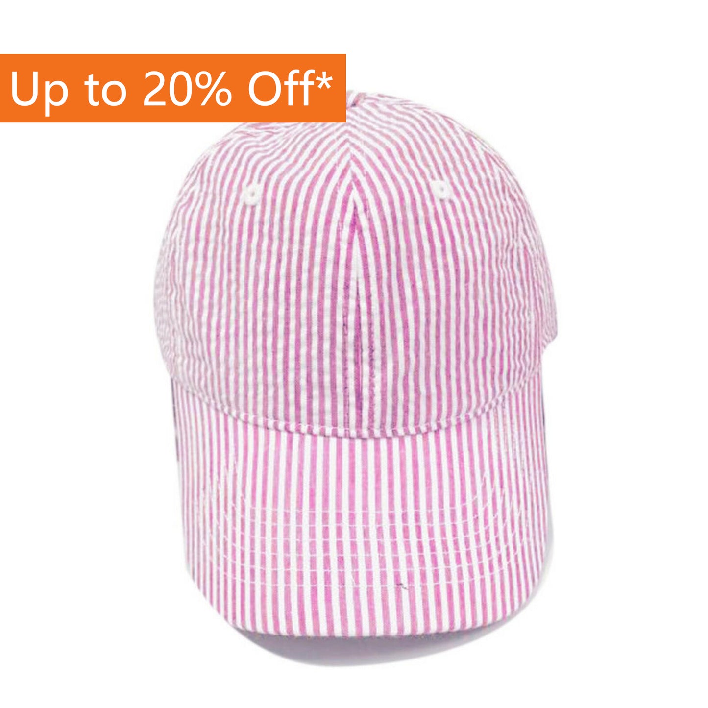 25Pcs Free Shipping Pink Seersucker Baseball Hat Adult Size Sports Cap