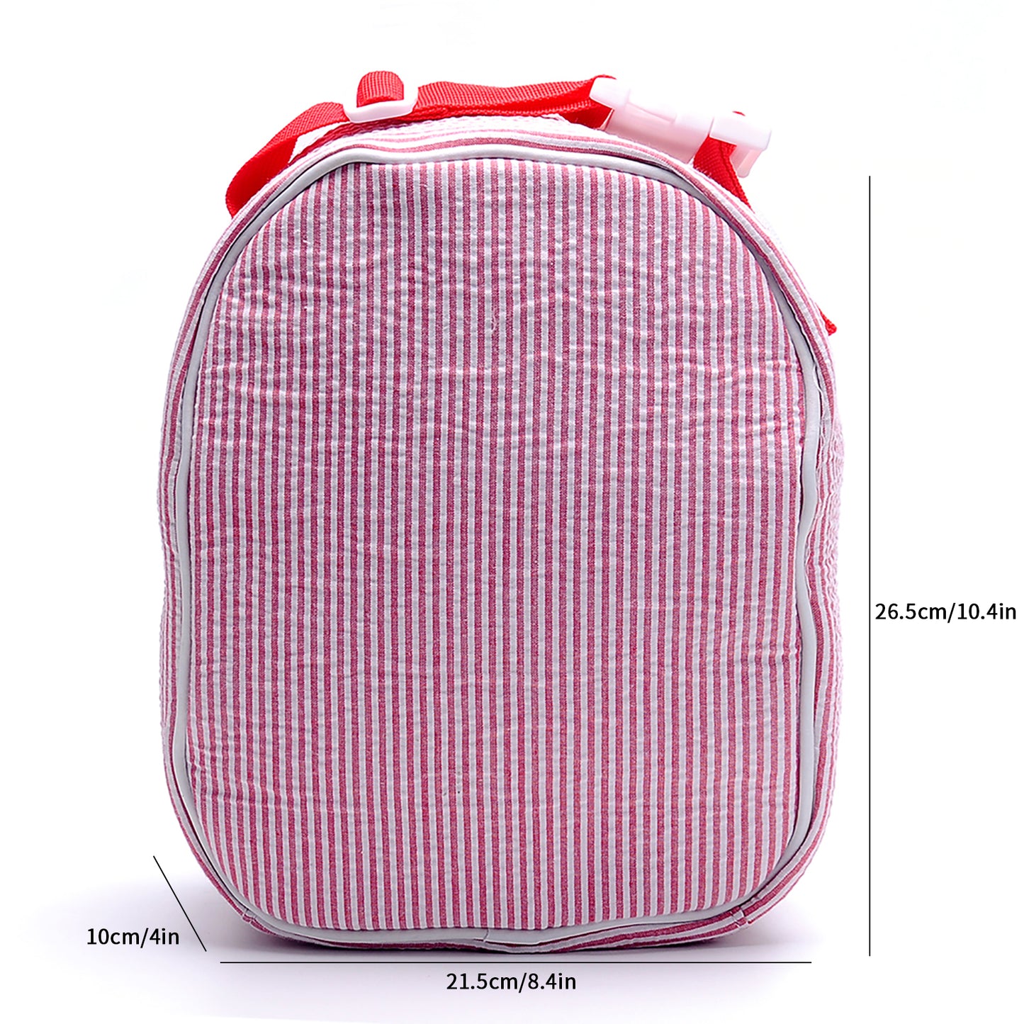 25Pcs Free Shipping Red Seersucker Lunch Box Striped Food Bag for Daily Use Cooler Bag