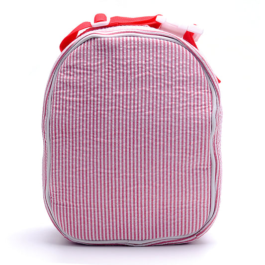 25Pcs Free Shipping Red Seersucker Lunch Box Striped Food Bag for Daily Use Cooler Bag