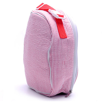 25Pcs Free Shipping Red Seersucker Lunch Box Striped Food Bag for Daily Use Cooler Bag